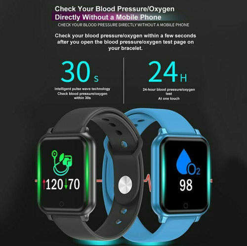 1.4" Smart Bluetooth Watch. Heart Rate Monitor. IP67 Waterproof. Color Screen.