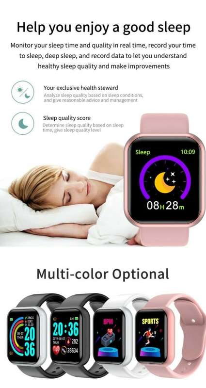 1.5` Smart Watch. 2022. Heart Rate Monitor.  Blood Pressure. Fitness Bracelet. Assorted colors