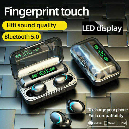 F9-5 True Wireless Earbuds With Power Bank. For Android, iOS, Windows and Mac OS. Bluetooth 5.0