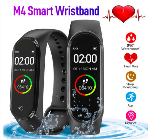 M4 Intelligent Health Watch. Heart Rate Monitor. Available in Black or Blue color