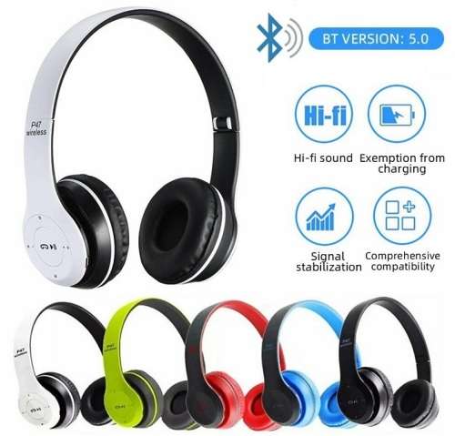 Wireless Bluetooth Headphones with MP3 player, Microphone. TF Card slot Assorted colors