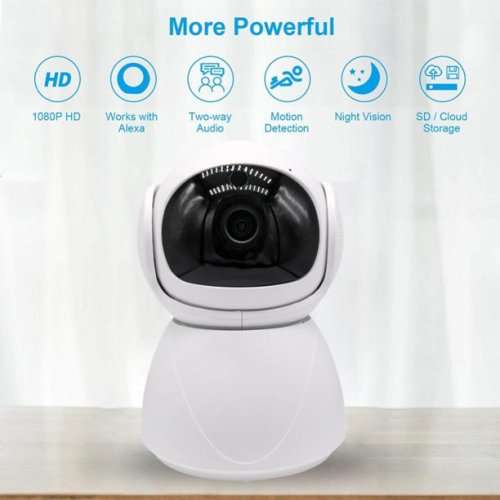 Wireless IP Camera 1080p 5G WiFi Camera 360 Degree Home Camera with App. White color