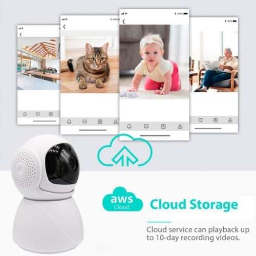 Wireless IP Camera 1080p 5G WiFi Camera 360 Degree Home Camera with App. White color