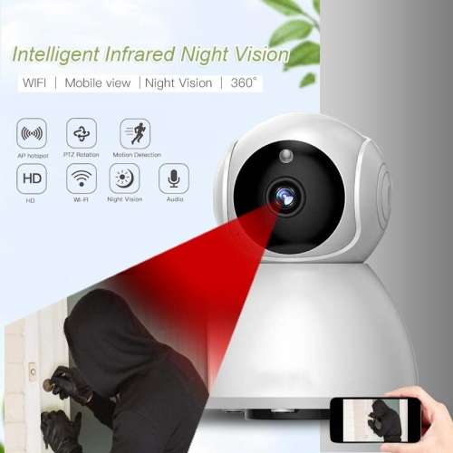 Wireless IP Camera 1080p 5G WiFi Camera 360 Degree Home Camera with App. White color
