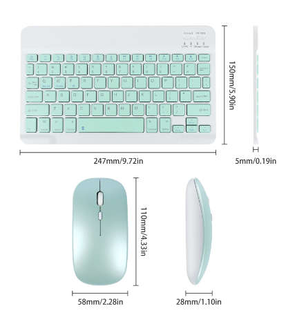 Ultra Thin Rechargeable Bluetooth Keyboard & Mouse Set. For Tablet, Phone and PC