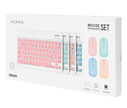 Ultra Thin Rechargeable Bluetooth Keyboard & Mouse Set. For Tablet, Phone and PC