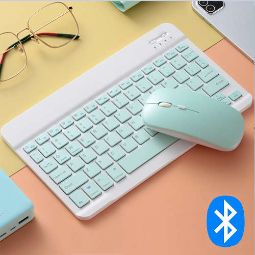Ultra Thin Rechargeable Bluetooth Keyboard & Mouse Set. For Tablet, Phone and PC