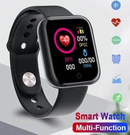 New 2023* Fitness Bracelet 1.5` Heart Rate, Blood Pressure Monitor. Available in Black color
