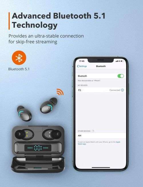 MZ49 Wireless Earbuds With Power Bank. For Android, iOS, Windows & Mac OS. Bluetooth 5.0.
