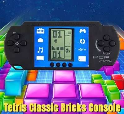 POP Station Classic Brick Game Console. With Onboard Games. Available in Black color