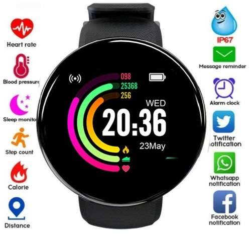 Health & Fitness Bracelet 1.4` Heart Rate, Blood Pressure Monitor. Available in Black color