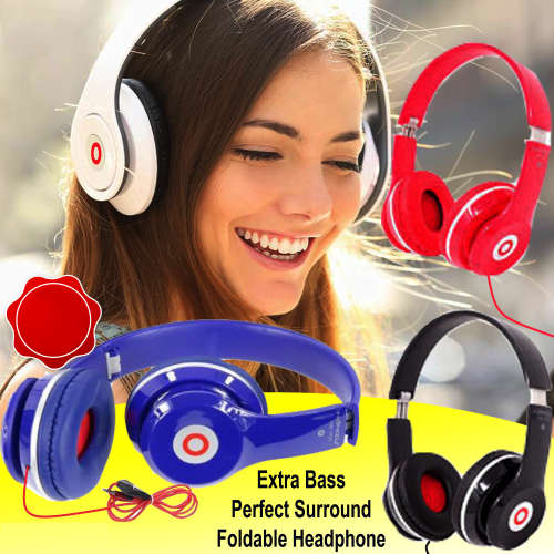 New Extra Bass Headphones. HD voice. Available in Black, Blue, Red and White color.