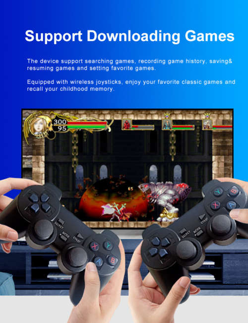 4K Game Stick with 1000+ Games. 32GB. HDMI, 2 Wireless Controller