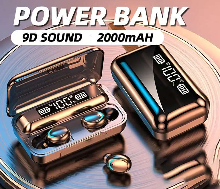 MZ49 Wireless Earbuds With Power Bank. For Android, iOS, Windows & Mac OS. Bluetooth 5.0.