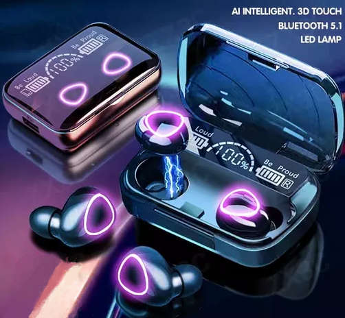 Premium M10 Wireless Earbuds With Power Bank. Compatible With Android, iOS, Windows & Mac OS. BT 5.1