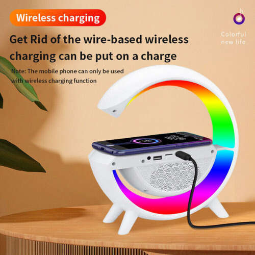 RGB Wireless Phone Charger, Atmospheric Desk Lamp & Bluetooth Sound System. All in one must have.