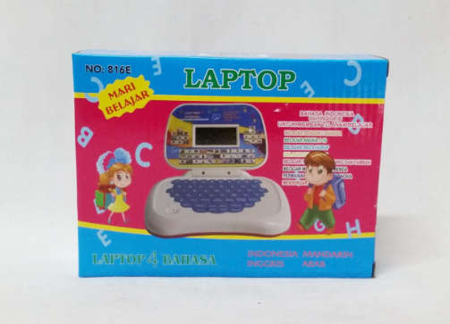Kiddies Educational Laptop Study Game. Available in Red or Blue color
