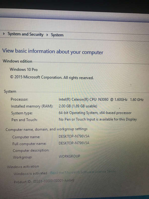 Asus Vivobook X541S, 15.6 inch, Intel Celeron N3060, 500GB HDD, 2GB Ram. Window 10 Pro