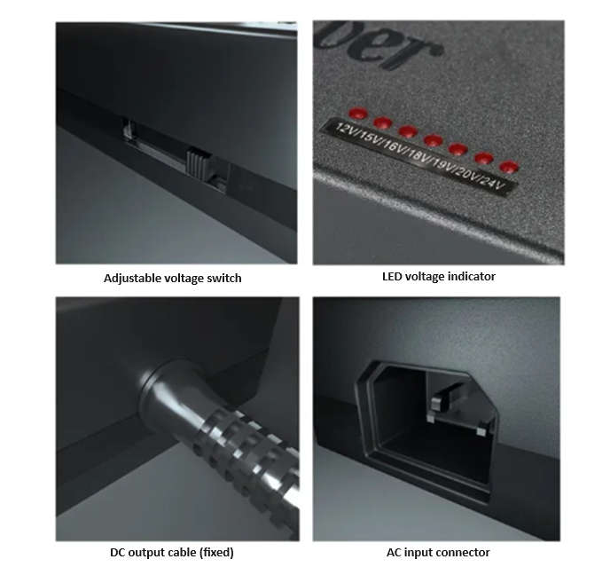 Multipurpose Laptop charger, Power supply. 8 piece connectors