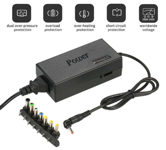 Multipurpose Laptop charger, Power supply. 8 piece connectors
