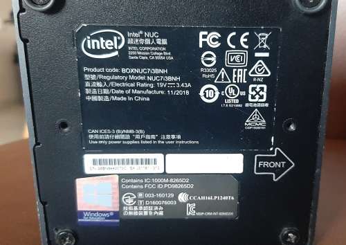 7th gen i3 Intel NUC @ 2.40Ghz, 8gb Ram, 256gb SSD, HDMI, WiFi/Bluetooth, USB3.0 +Type-C, Windows 10