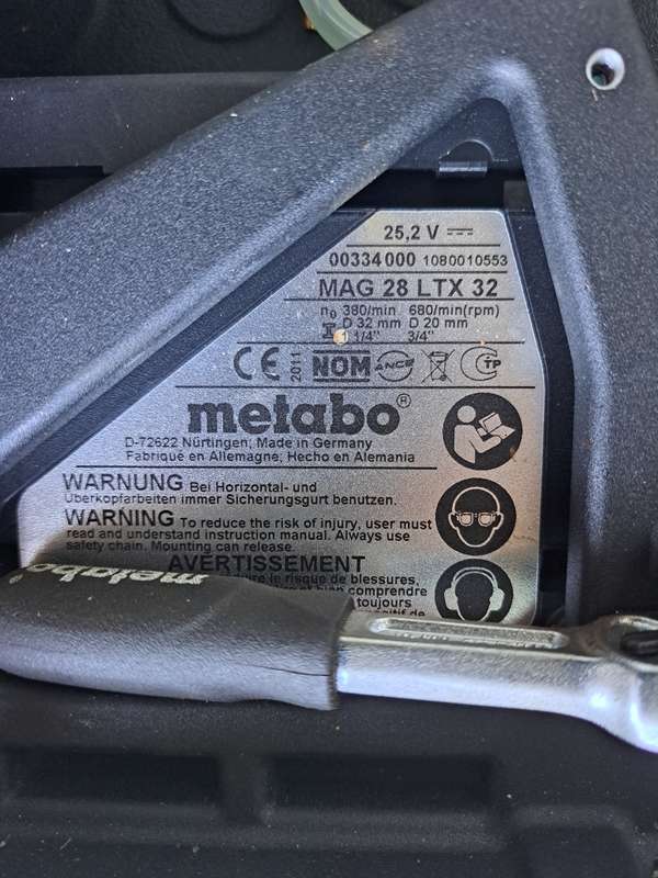 Drill Magnetic Core Metabo Mag 28 LTX 32 cordless