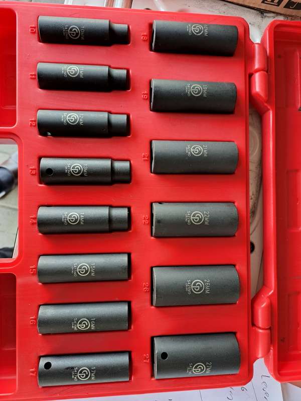 Sockets impact 76 mm deep 1/2` drive in carry case Chicago Pneumatic SS4114D