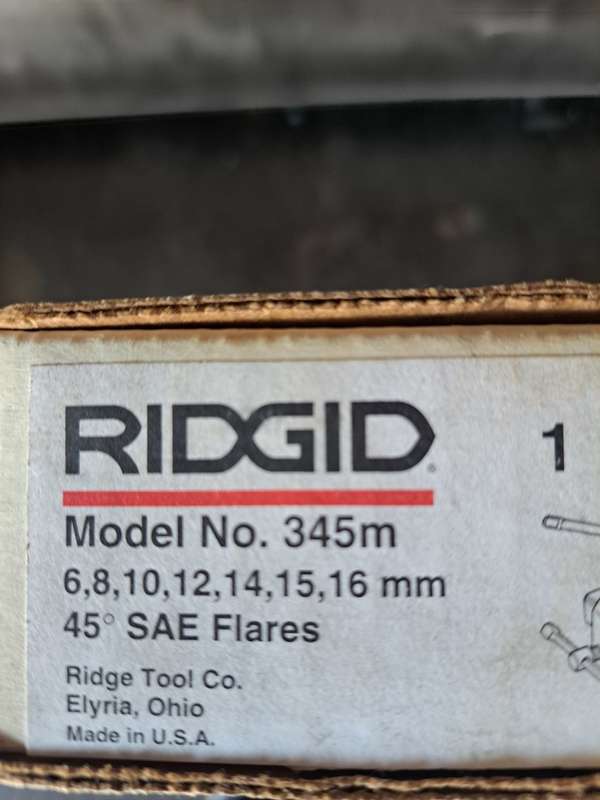 Flare tool Ridgid Model 345M - 45° SAE Flares