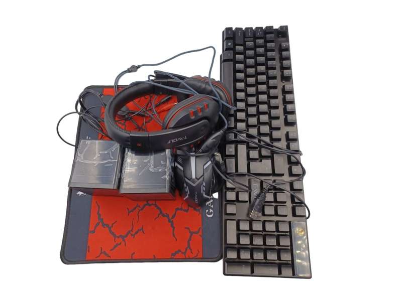 T-WOLF Tf-850 5-in-1 Backlit Wired Gaming Mouse Keyboard Combo Gamer With RGB Backlight