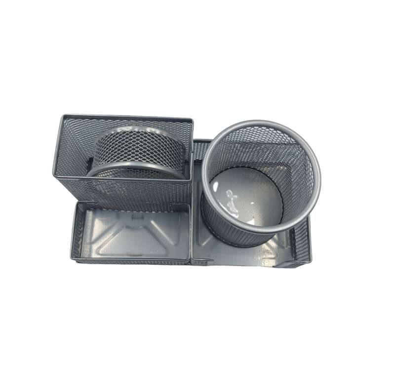 Mesh Iron Desk Organizers, Set of 3 - Silver