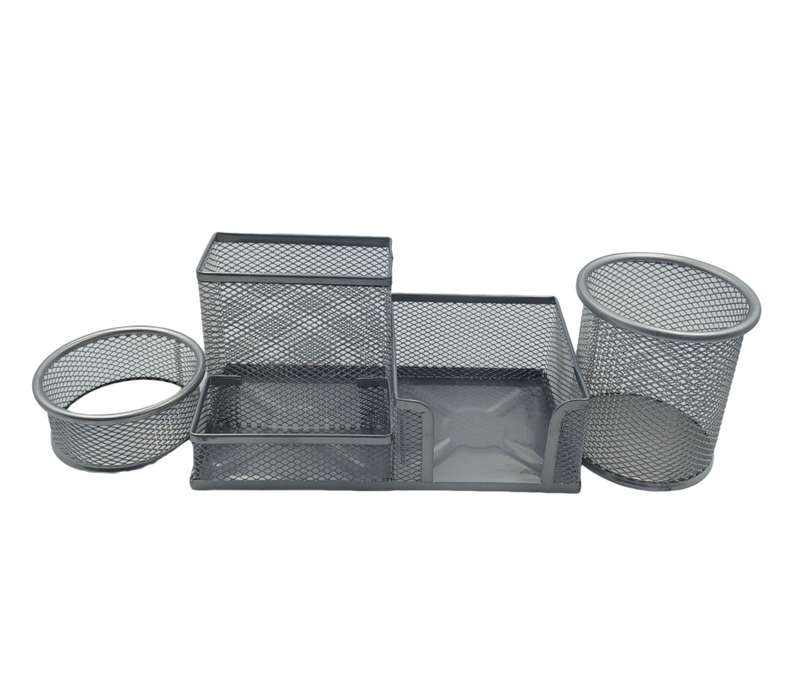 Mesh Iron Desk Organizers, Set of 3 - Silver