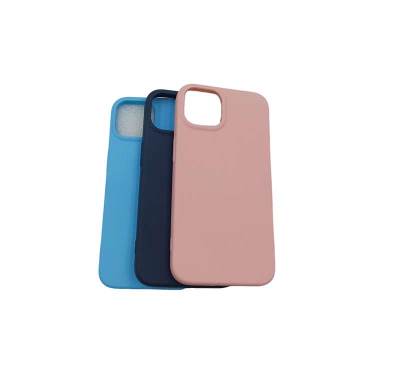 set of 3 silicone cases navy blue,pink and sky blue for iPhone 14