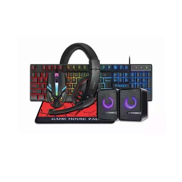 T-WOLF TF-850 GAMING COMBO KIT 5 IN 1 HEADSET, MOUSE, SPEAKER, KEYBOARD AND MOUSEPAD - UNBOXED DEAL