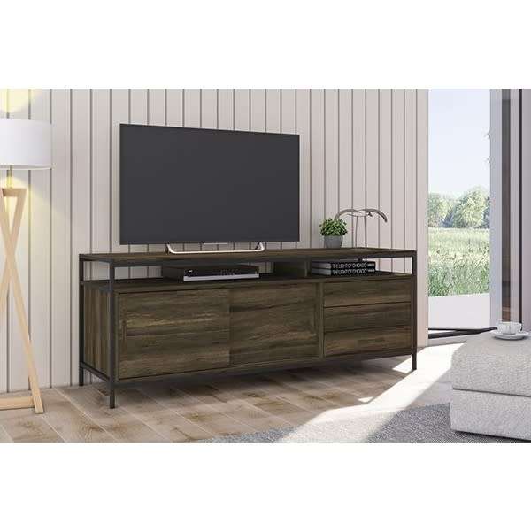 Metal Line TV Unit Stand With Drawers - Flat Pack - 182323