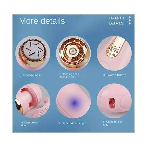 Electric Foot Grinder Portable  Dead Skin Callus Removal Rechargeable White