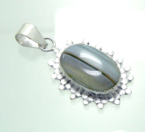 JASPER - STERLING SILVER PENDANT