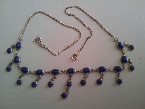 GORGEOUS LAPIS LAZULI STERLING SILVER NECKLACE