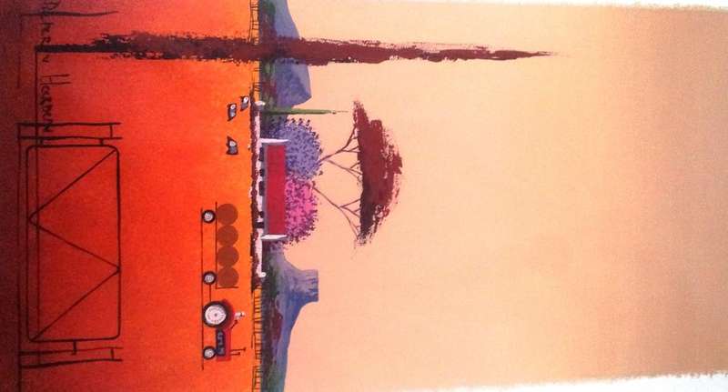 ** PIETER VAN HEERDEN, listed SA artist ** LANDSCAPE ** 30,5cm x 60cm ** @ R1 START!!!