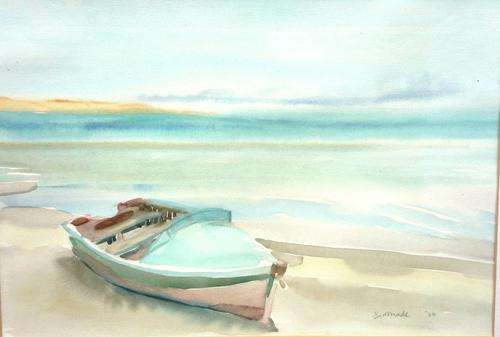 TRANQUIL BOAT ** FRAMED 60x43cm @ R1 START!