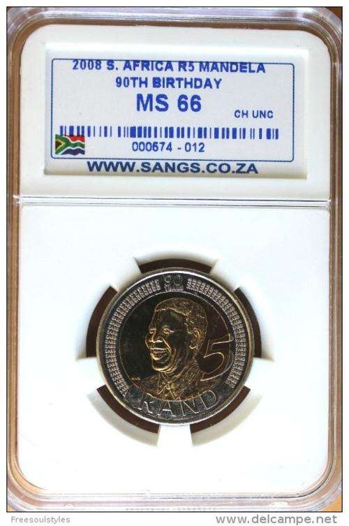 100 x 2008 Nelson Mandela 90th Birthday Coins graded MS66 by SANGS