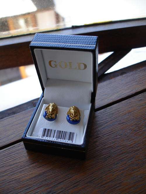 EARRINGS GOLD & LAPIS LAZULI