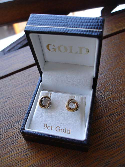 EARRINGS 9CT THREE COLOR GOLD