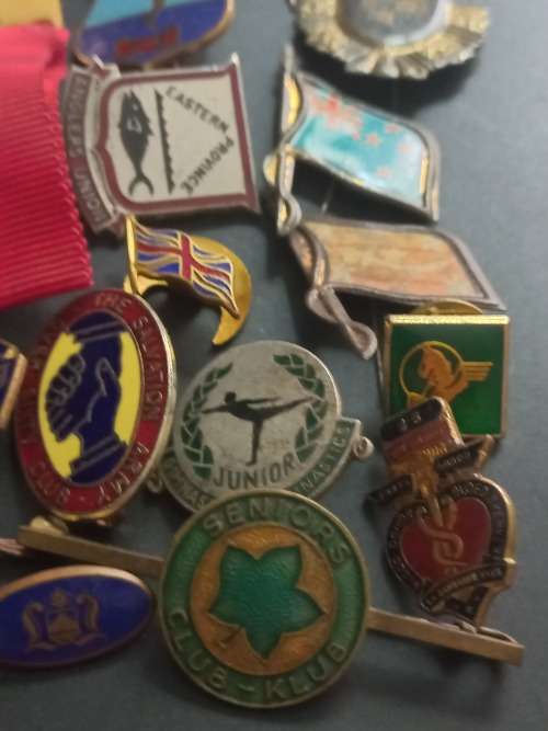 Vintage lot of badges. 48 badges for one bid. Bargain lot.