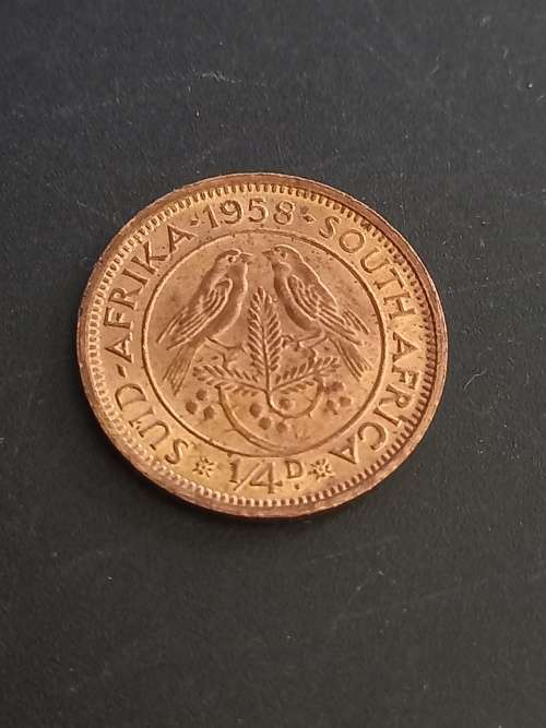 1958 SA Union Quarter penny AU