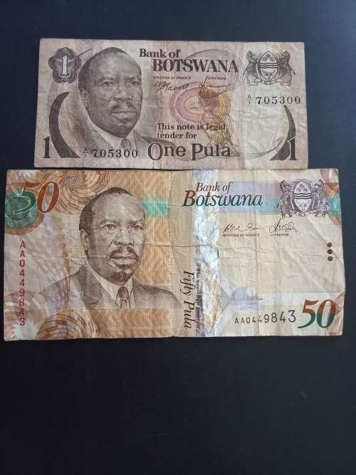 Botswana pair. Bid per note to take both