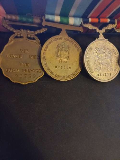 SADF medal set on medal bar. Full size. Excellent condition