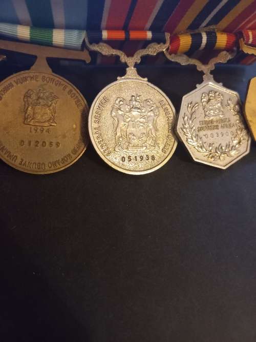 SADF medal set on medal bar. Full size. Excellent condition