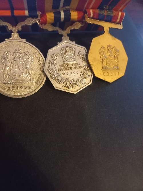 SADF medal set on medal bar. Full size. Excellent condition
