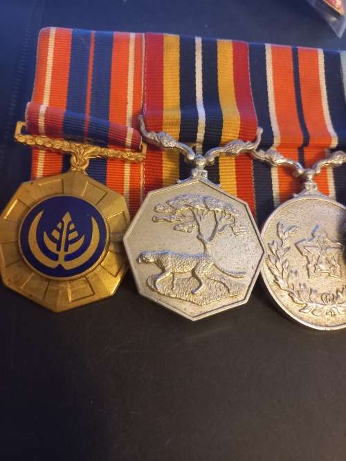 SADF medal set on medal bar. Full size. Excellent condition