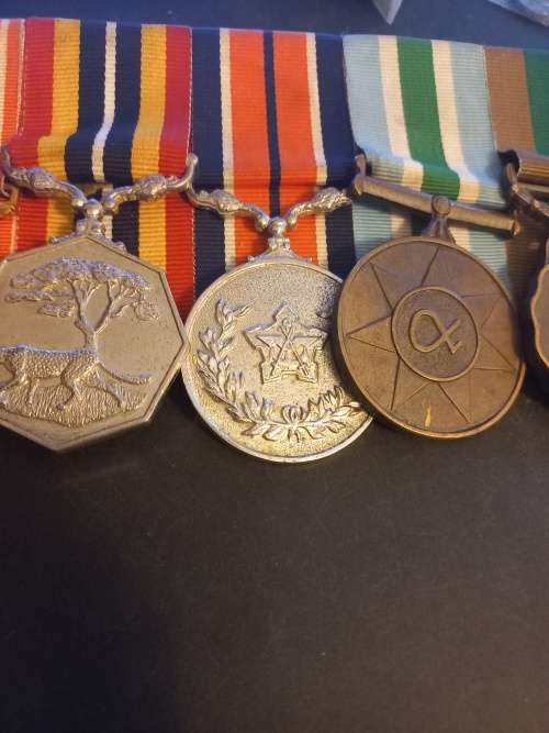SADF medal set on medal bar. Full size. Excellent condition